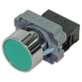 Pulsador para cuadro eléctrico verde con retorno rasante Ø22mm VOLTIMERC