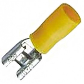 Caja 100 uds Terminales faston hembra aislado amarillo VOLTIMERC FDD sección 4 a 6mm²