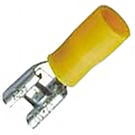 Caja 100 uds Terminales faston hembra aislado amarillo VOLTIMERC FDD sección 4 a 6mm²