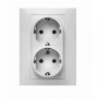 Base enchufe doble empotrar schuko blanco VOLTIMERC TT 16A 250VAC