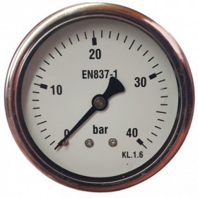Manómetro glicerina Ø63mm horizontal 1/4" 0 a 40bar