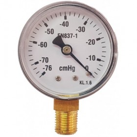 Vacuómetro Ø50mm vertical 1/4" -76 a 0 cmHg