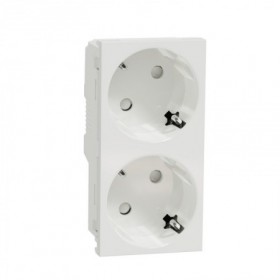 Base enchufe doble schuko V&D blanca SCHNEIDER NEW UNICA