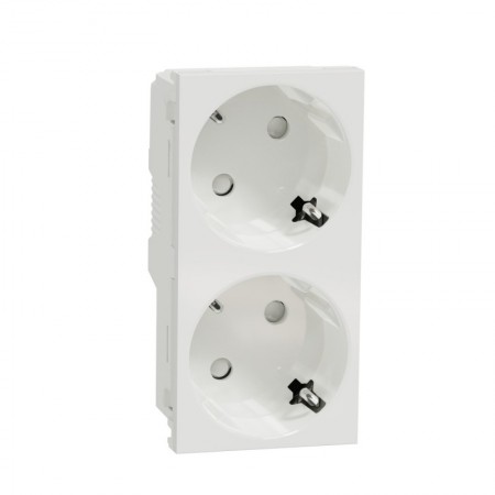 Base enchufe doble schuko V&D blanca SCHNEIDER NEW UNICA
