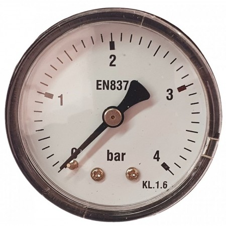 Manómetro Ø50mm horizontal 1/8" 0 a 4bar