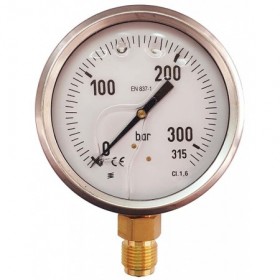 Manómetro glicerina Ø100mm vertical 1/2" 0 a 315bar