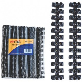 Regleta de conexiones eléctricas 12 polos negra VOLTIMERC sección 4mm²