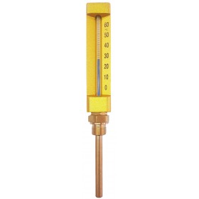 Termómetro capilla SEI recto caja 150x36mm inmersor 1/2"x100mm 0 a 60ºC