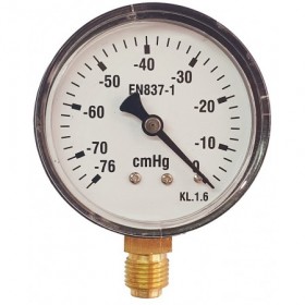 Vacuómetro Ø60mm vertical 1/4" -76 a 0 cmHg