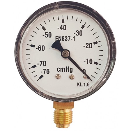 Vacuómetro Ø60mm vertical 1/4" -76 a 0 cmHg