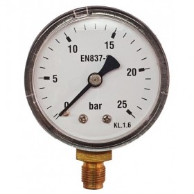 Manómetro Ø50mm vertical 1/8" 0 a 25bar