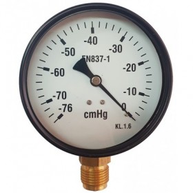 Vacuómetro Ø100mm vertical 1/2" -76 a 0 cmHg