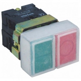 Pulsador doble para cuadro eléctrico Ø22mm rojo/verde 1NO+1NC IP65 VOLTIMERC