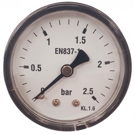 Manómetro Ø50mm horizontal 1/8" 0 a 2.5bar