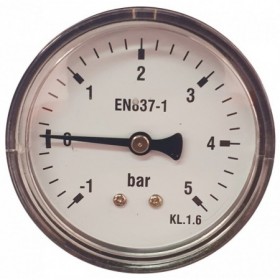 Manovacuómetro Ø60mm horizontal 1/4" -1 a 5bar