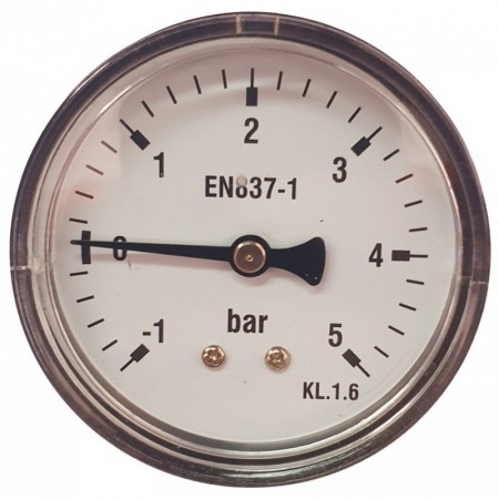 Manovacuómetro Ø60mm horizontal 1/4" -1 a 5bar