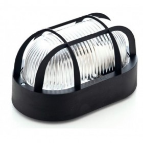 Aplique exterior plástico oval negro IP44 FAMATEL