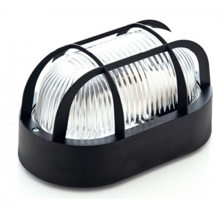 Aplique exterior plástico oval negro IP44 FAMATEL