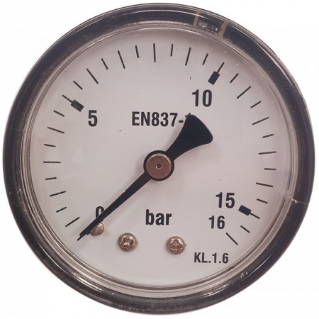 Manómetro Ø50mm horizontal 1/8" 0 a 16bar