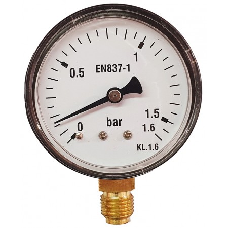 Manómetro Ø60mm vertical 1/4" 0 a 1.6bar