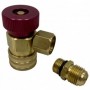 Conexión rápida con escuadra regulable de 3/8" para alta de color rojo