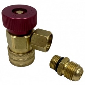 Conexión rápida con escuadra regulable de 3/8" para alta de color rojo