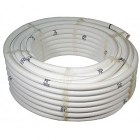 Rollo 25 metros Tubo PVC flexible espiral blanco Ø26/32mm para desagües