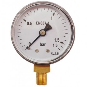 Manómetro Ø50mm vertical 1/8" 0 a 1.6bar