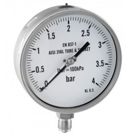 Manómetro patrón de precisión Ø150 vertical 1/2" 0 a 160bar