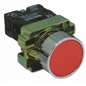 Pulsador para cuadro eléctrico rojo con retorno rasante Ø22mm VOLTIMERC