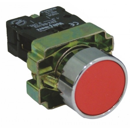 Pulsador para cuadro eléctrico rojo con retorno rasante Ø22mm VOLTIMERC