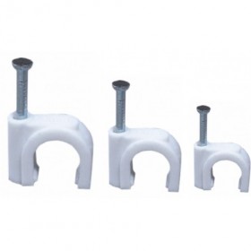 Caja 100 uds Grapillas con clavo acero blanca VOLTIMERC Ø9mm