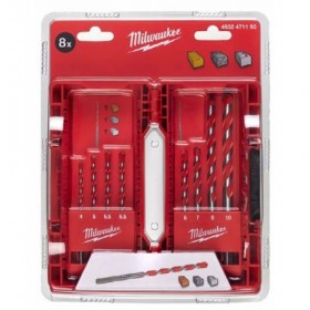 Estuche 8 brocas hormigón MILWAUKEE HAMMER DRILL BIT