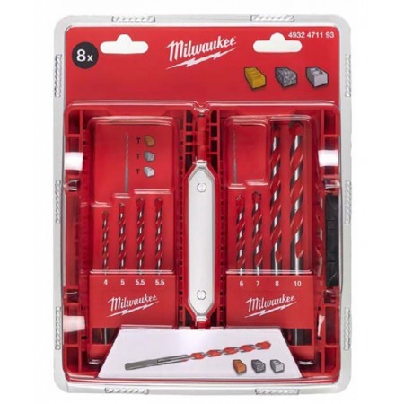 Estuche 8 brocas hormigón MILWAUKEE HAMMER DRILL BIT
