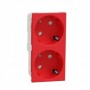 Base enchufe doble schuko V&D roja SCHNEIDER NEW UNICA