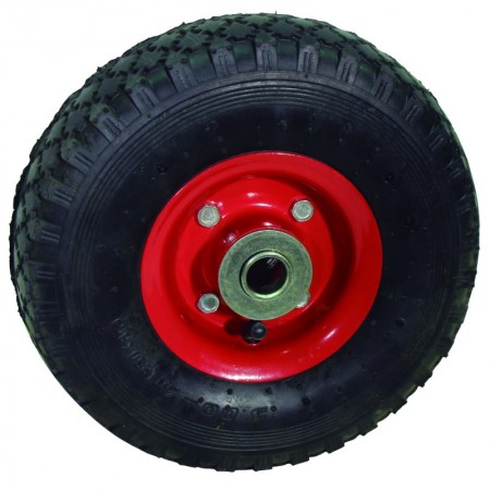 Rueda neumática 10" con eje de Ø20cm para carretilla o carro de transporte MERCATOOLS
