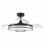 Ventilador de techo negro 3 aspas desplegables con luz y mando FABRILAMP mini DANI Ø91cm