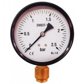 Manómetro Ø80mm vertical 1/2" 0 a 2.5bar