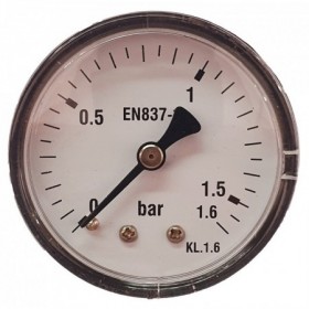Manómetro Ø50mm horizontal 1/8" 0 a 1.6bar
