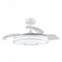 Ventilador de techo blanco 3 aspas desplegables con luz y mando FABRILAMP mini DANI Ø91cm