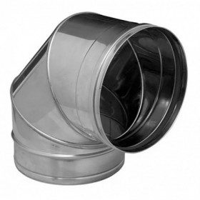 Codo 90º  inox. AISI304 mate Ø125mm  helicoidal MERCATUB Macho-Macho