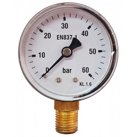 Manómetro Ø50mm vertical 1/4" 0 a 60bar