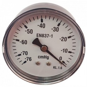 Vacuómetro Ø60mm horizontal 1/4 " -76 a 0 cmHg