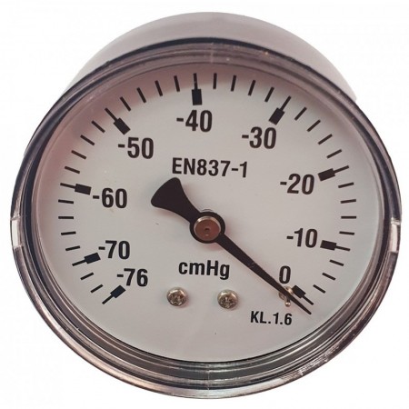 Vacuómetro Ø60mm horizontal 1/4 " -76 a 0 cmHg