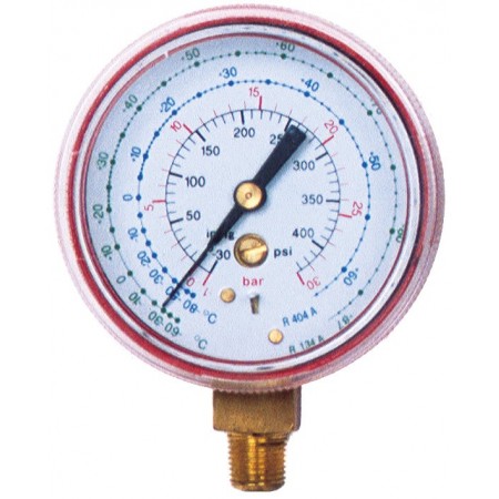 Manómetro vertical alta de 1/8" NPT para R134a y R404A Ø63mm