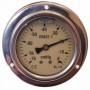 Vacuómetro glicerina Ø63mm horizontal con aro frontal 1/4" -76 a 0 cmHg