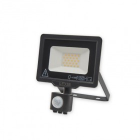 Proyector luz led exterior slim negro IP65 20W 6400K con sensor de movimiento