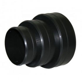 Reducción circular polipropileno negro recortable Ø100mm Ø125mm Ø150mm MERCATUB Macho-Macho