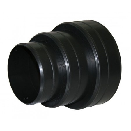Reducción circular polipropileno negro recortable Ø100mm Ø125mm Ø150mm MERCATUB Macho-Macho