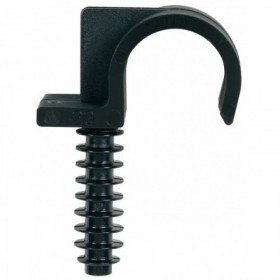 Abrazadera fix-ring Ø18 con taco incorporado color negra